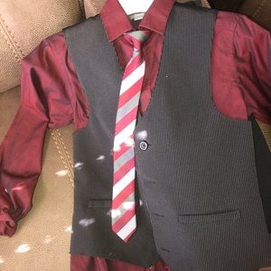 Boys shirt/tie with matching vest and slacks